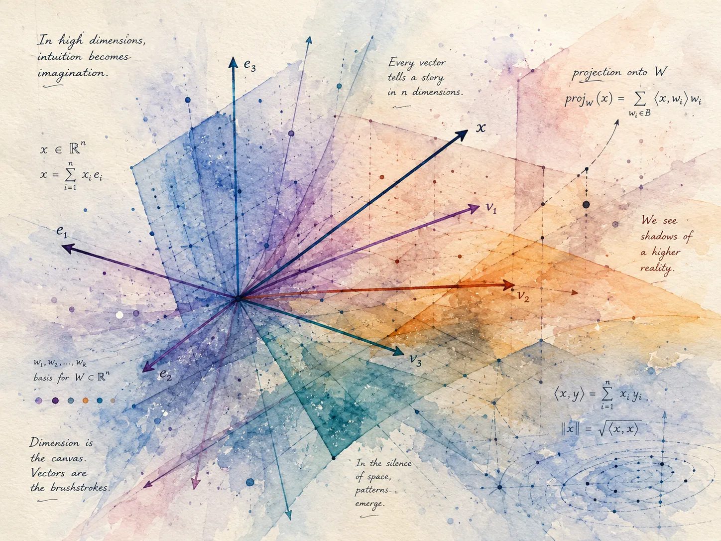 Watercolour illustration of vectors
