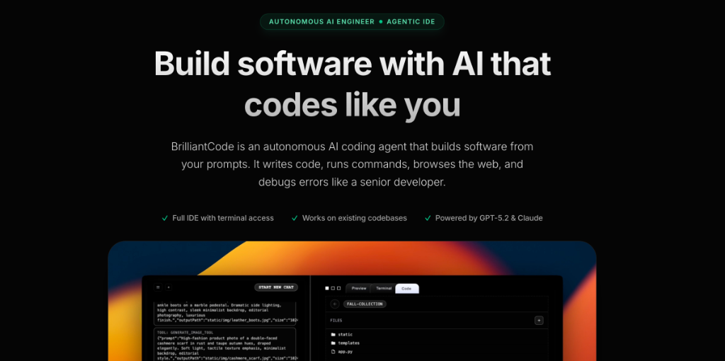 BrilliantCode Interface Preview